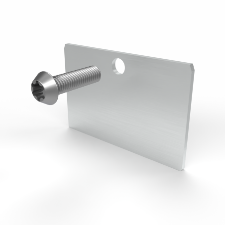 Eindschotje 60 mm – laag – blank aluminium – inclusief RVS schroef 4 Eindschotje 58 mm – laag – blank aluminium – inclusief RVS schroef