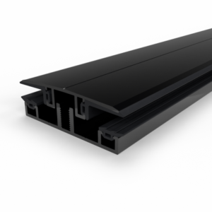 Set Dwarsprofiel Zonnepaneel 58mm glas - zwart Ral 9005 - incl. glasrubbers