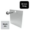Eindschotje 60 mm – hoog – blank aluminium – inclusief RVS schroef