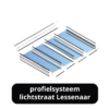 Compleet profielsysteem op maat - profielsysteem Lichtstraat Lessenaar - 58 mm profielen met oplegrubber - excl. glas 1