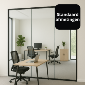 Glazen wand standaard maten – compleet met profielen