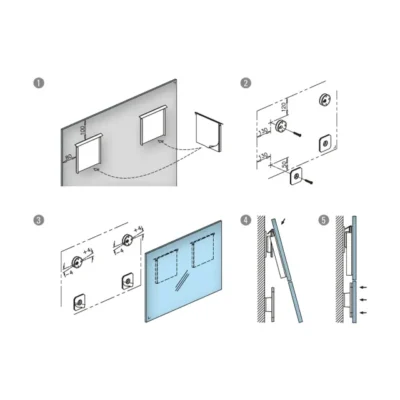 Spiegel ophangsysteem - technische tekening